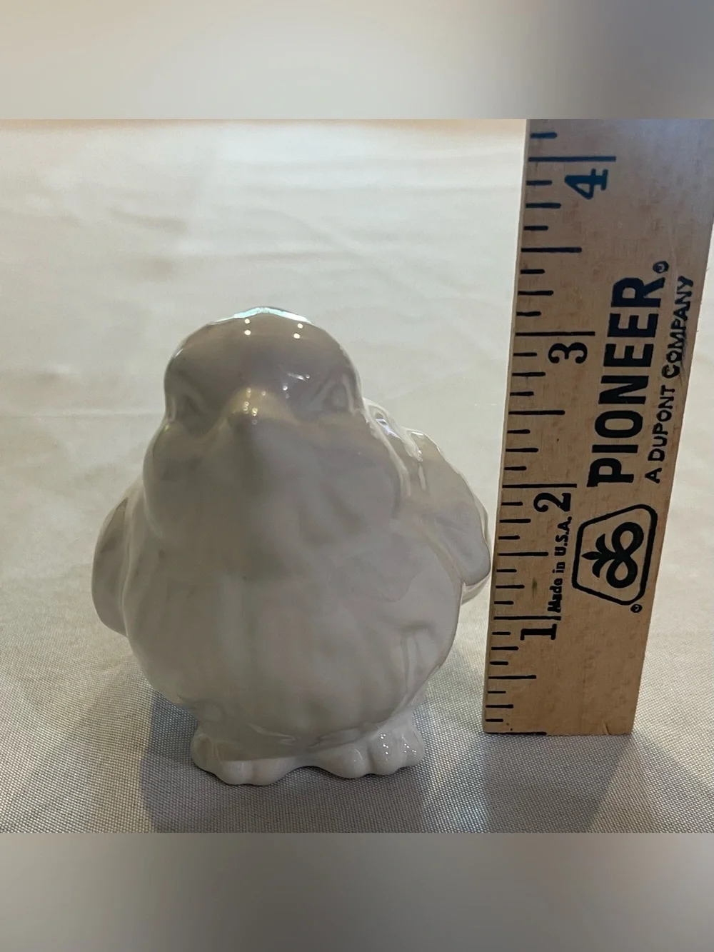 White Ceramic Bird Figurine Small Sparrow Cottage Farmhouse Shelf Decor